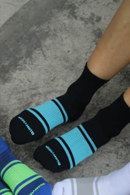 BunnyHop Tobilleras Negra/Celeste