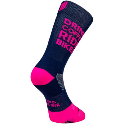 SPORCKS Medias Ciclismo Coffee Azul Rosa