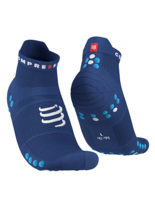 Compressport Pro Racing Socks v4.0 Run Low Sodalite/Fluo Blue