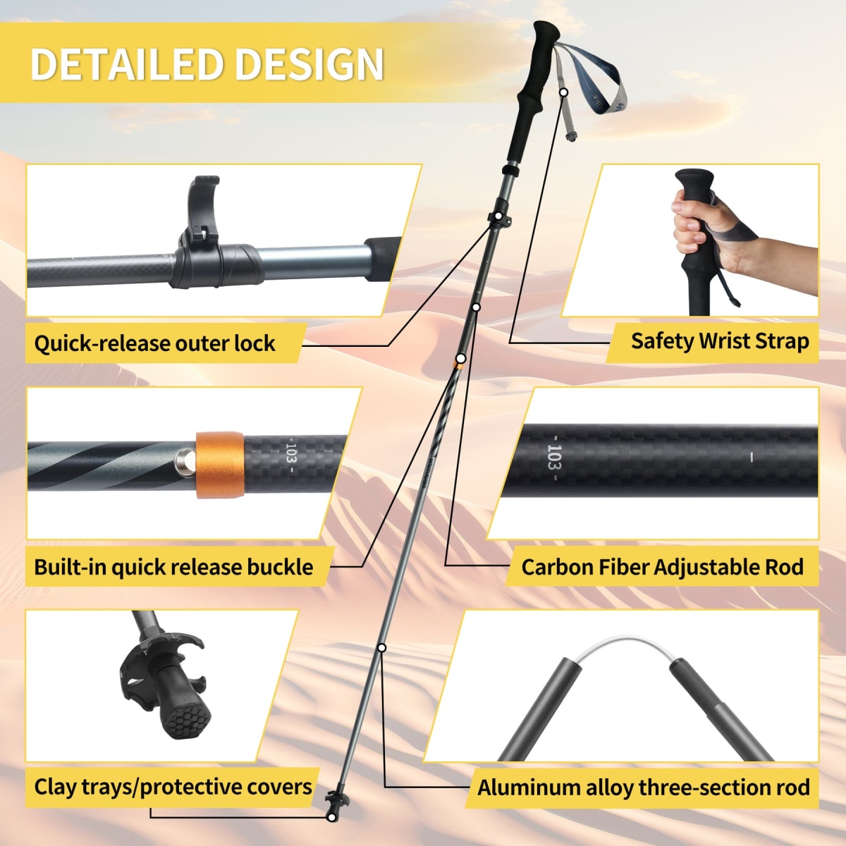 NatureHike Bastón Telescópico Ajustable4