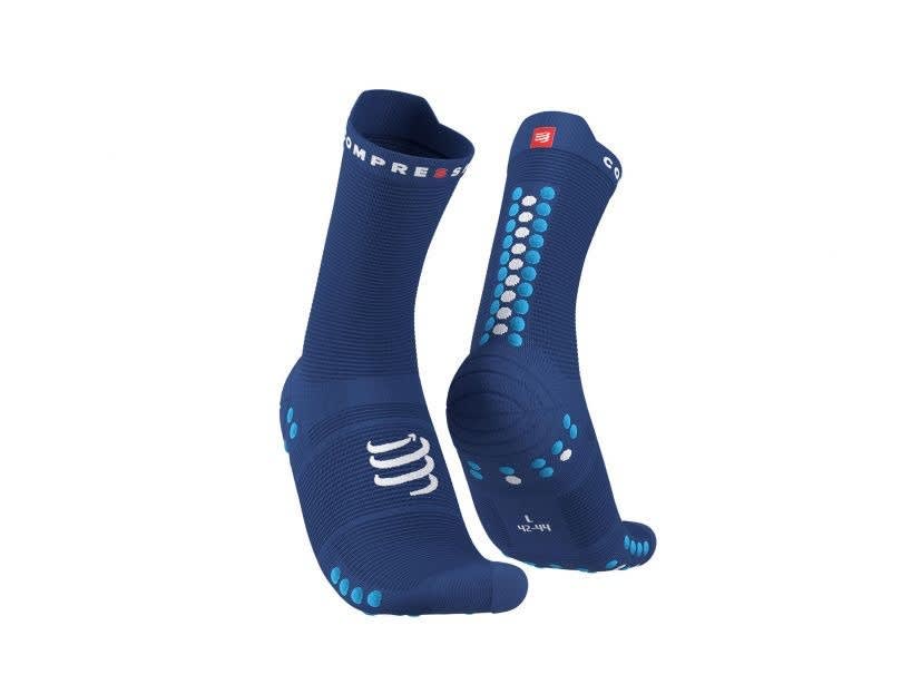 COMPRESSPORT PRO RACING SOCKS V4.0 RUN HIGH - SODALITE/FLUO BLUE1