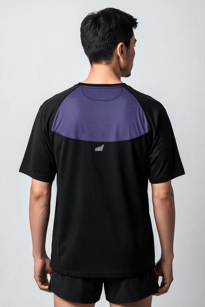 First Try Polo Running Aeroflow Run Tee Black/Navy3