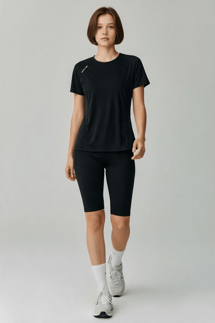 First Try Polo Running Aeroflow Run Tee Women Black/Purple3