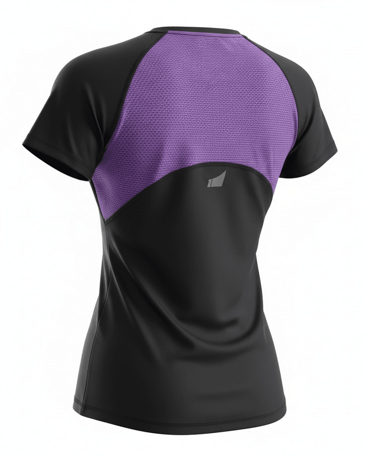 First Try Polo Running Aeroflow Run Tee Women Black/Purple2