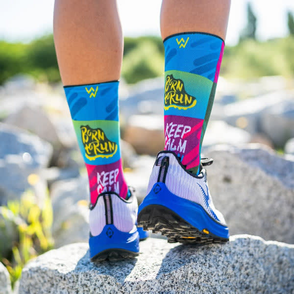 Wabiks Medias Born to Run Rosa/Verde2