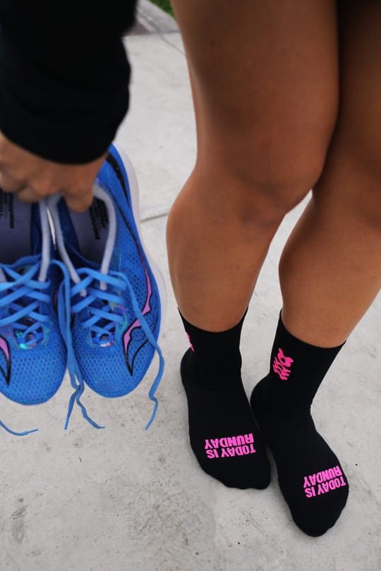 BunnyHop Medias BHRun Negro Fucsia3