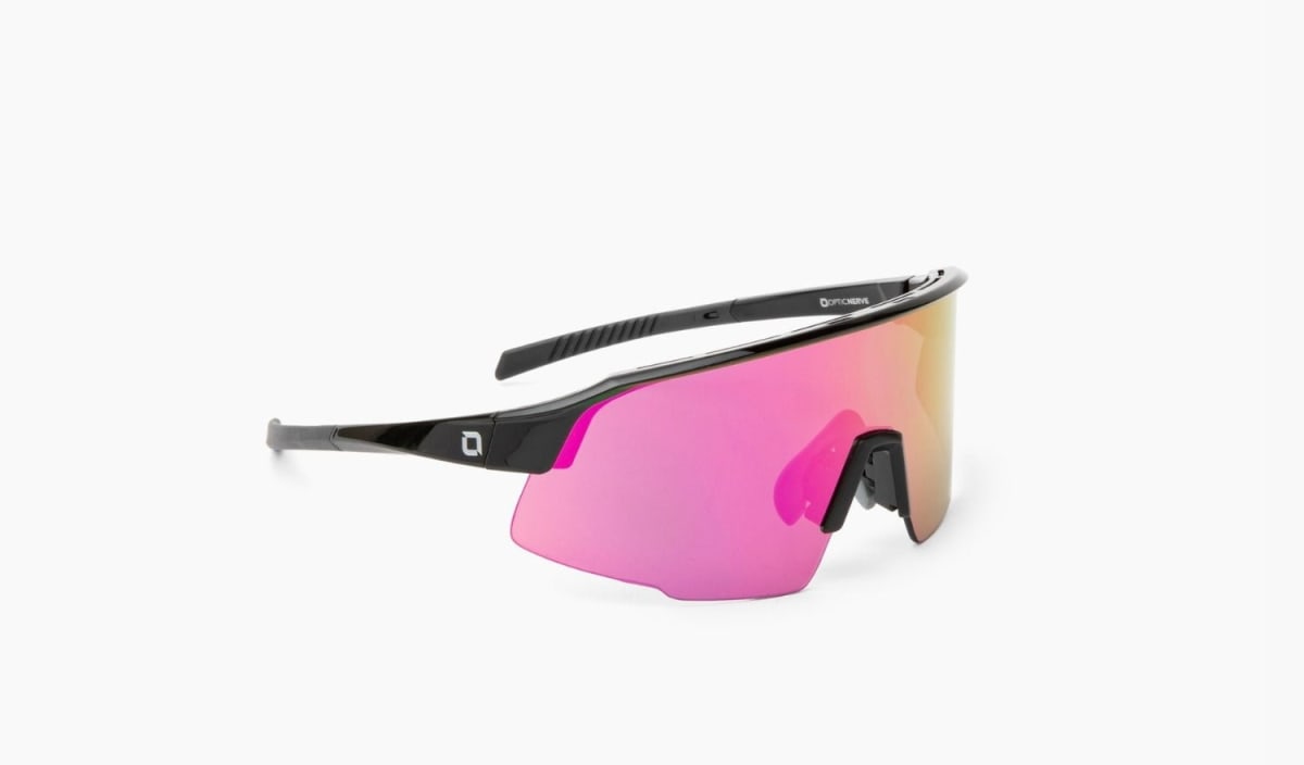 Optic Nerve FixieStealth Shiny Black w/Brown Lens Purple Mirror1