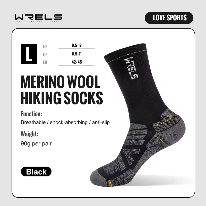 Wrels Medias Trail Lana Merino Negro2