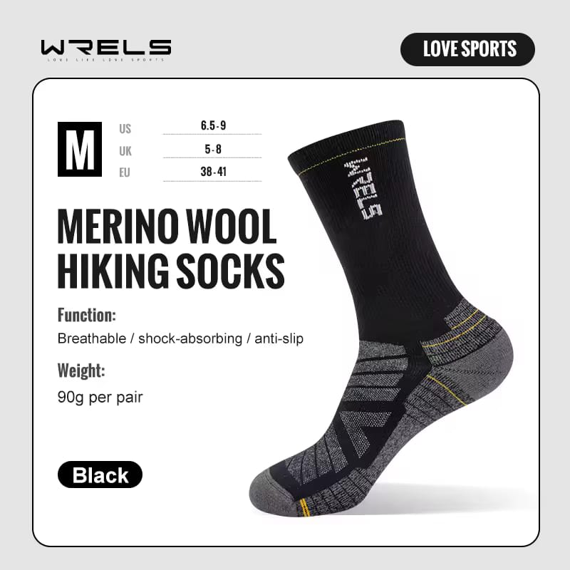 Wrels Medias Trail Lana Merino Negro1