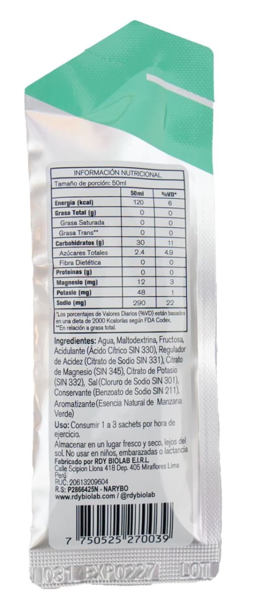 RDY Biolab - Energy Gel 30g CHO - Green Apple2