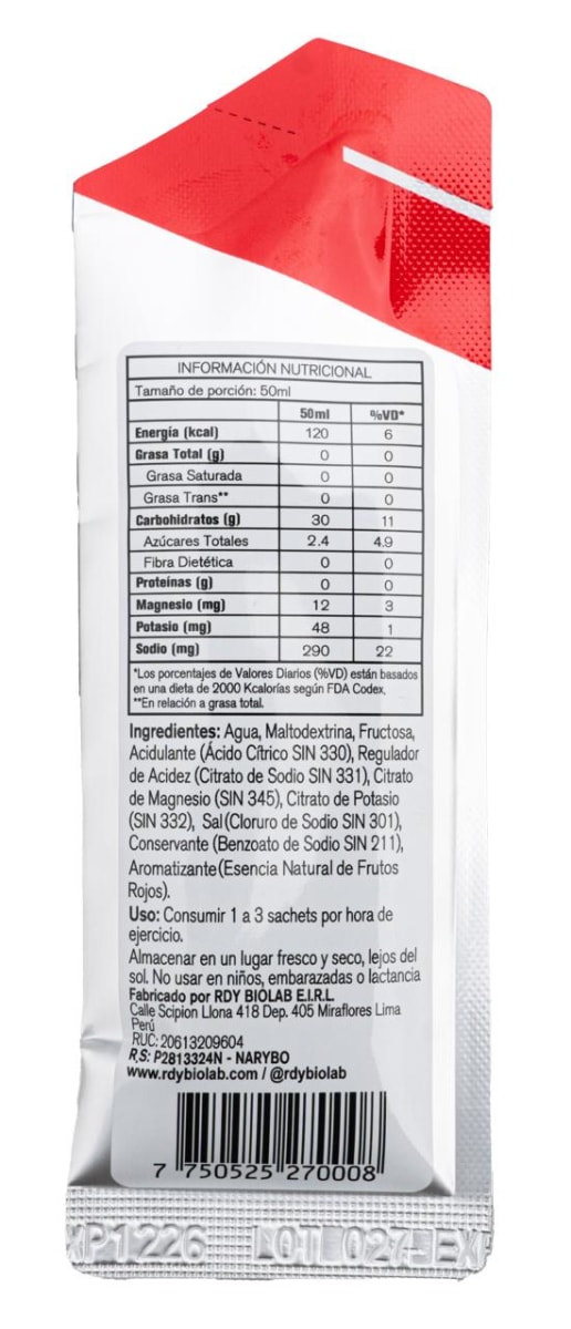 RDY Biolab - Energy Gel 30g CHO - Red Berries2