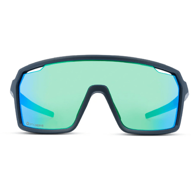 OPTIC NERVE FixiePHENOM 2.0 Matte Black with Smoke Lens Green Mirror2