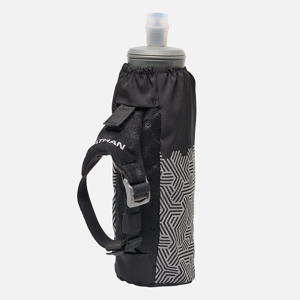 Nathan HyperNight Pinnacle Soft Flask 14oz - Black/Hex Print2