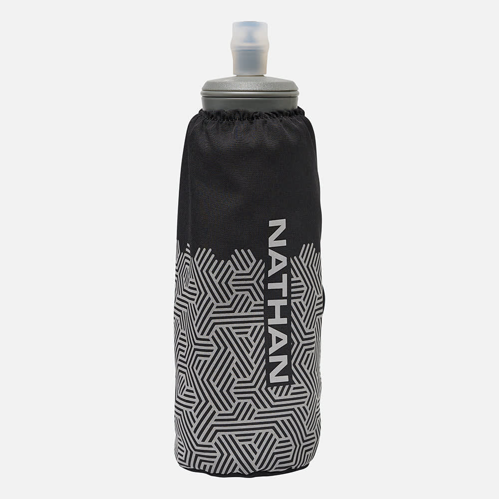 Nathan HyperNight Pinnacle Soft Flask 14oz - Black/Hex Print1