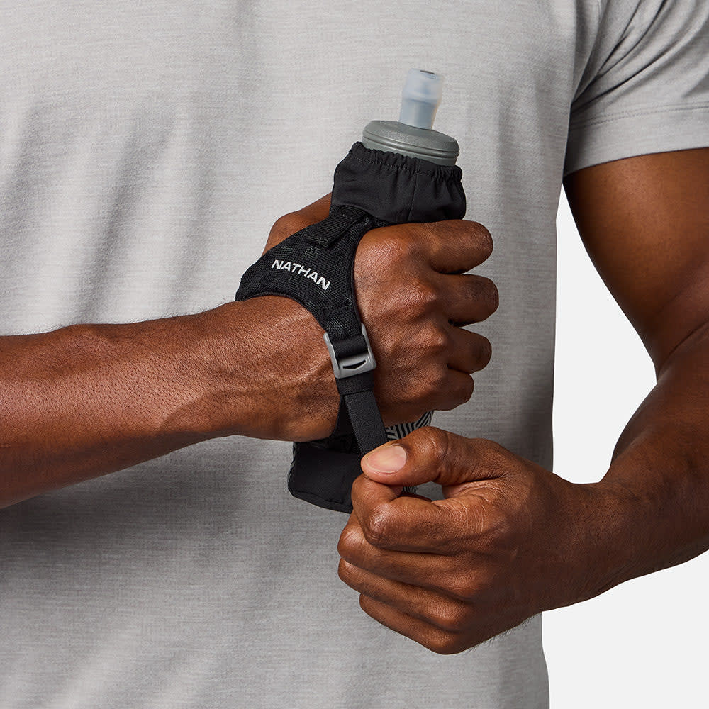 Nathan HyperNight Pinnacle Soft Flask 14oz - Black/Hex Print4