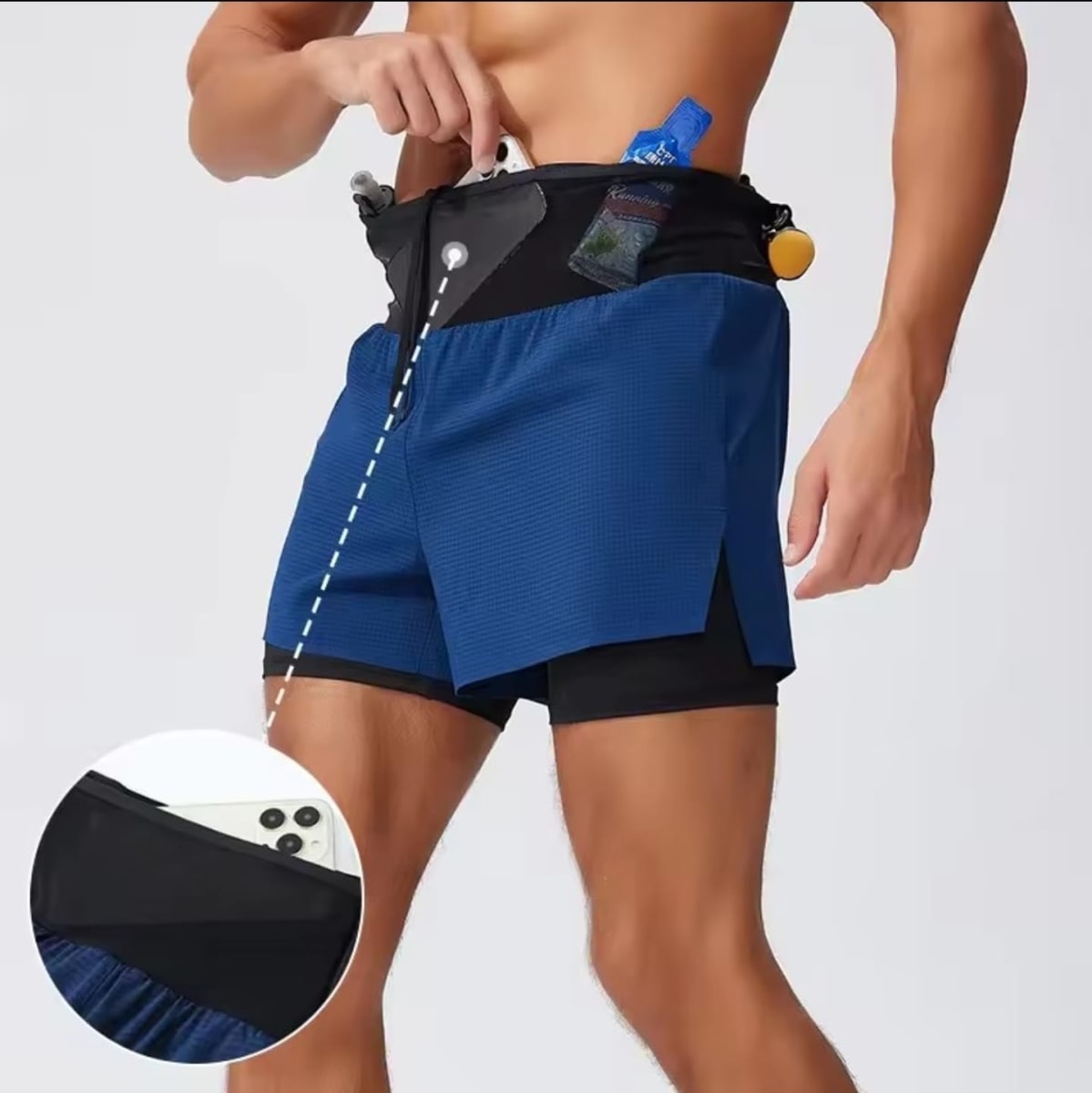 Sport Short 2 en 1 con Cinturón Negro2