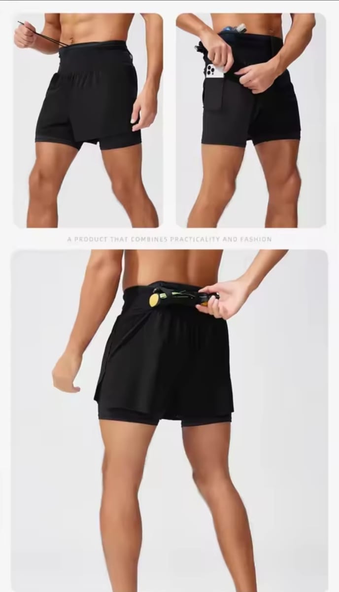 Sport Short 2 en 1 con Cinturón Negro3