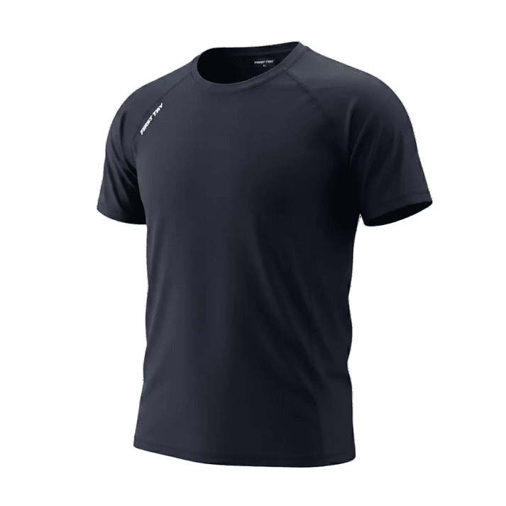 First Try Polo Running Aeroflow Run Tee Black/Navy2