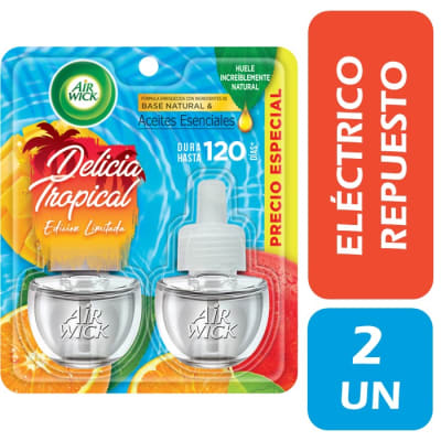 Air Wick Repuesto Aromatizante Eléctrico Delicia Tropical Pack 2x20 ml1