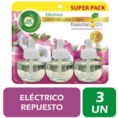Air Wick Repuesto Aromatizante Eléctrico Lirios de Luna y Seda Pack 3x21 ml