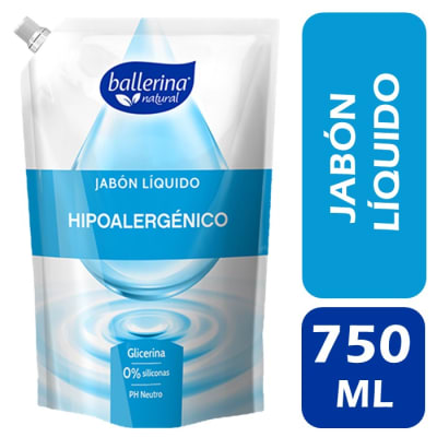 Ballerina Jabón Líquido de Glicerina Hipoalergénico 750 ml
