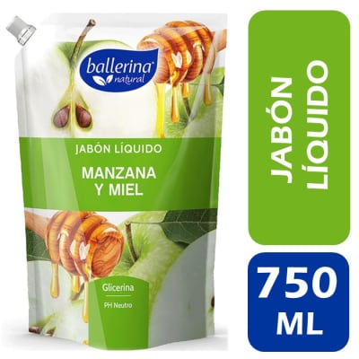 Ballerina Jabón Líquido de Glicerina Manzana y Miel Doypack 750 ml1