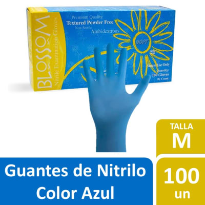 Blossom Guantes de Nitrilo Azul Talla M 100 Un1