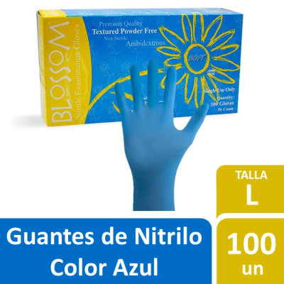 Blossom Guantes de Nitrilo Azul Talla L 100 Un1