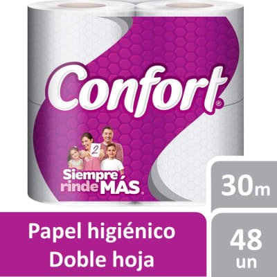 Confort Papel Higiénico Doble Hoja Manga 30 Metros 48 Rollos