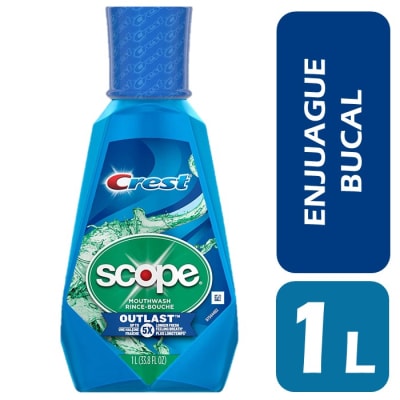 Crest Scope Enjuague Bucal Menta Fresca Azul 1 L1