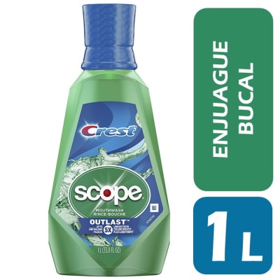 Crest Scope Enjuague Bucal Menta Fresca Verde 1 L1