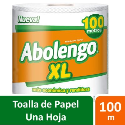 Abolengo XL Toalla de Papel Una Hoja 100 Metros 1 Rollo