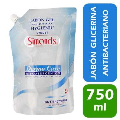 Simonds Jabón Líquido de Glicerina Dermo Care Antibacterial 750 ml