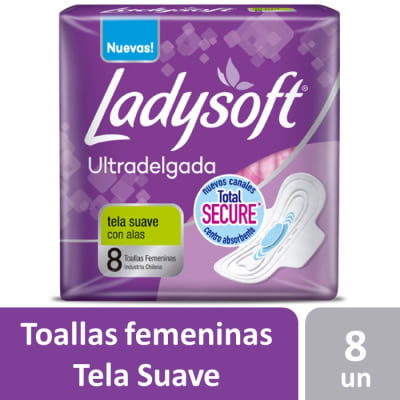 LadysoftLadysoft Toalla Higiénica Ultradelgadas Tela Suave con Alas 8 Un1