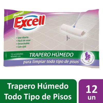 Excell Trapero Húmedo para Todo Tipo de Pisos Lavanda 12 Un1