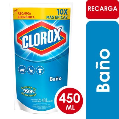 Clorox Limpiador Desinfectante Baño Doypack 450 ml1
