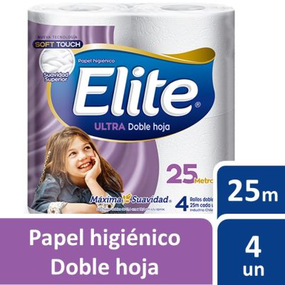 Elite Papel Higiénico Doble Hoja 25 Metros 4 Rollos