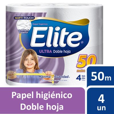 Elite Papel Higiénico Doble Hoja 50 Metros 4 Rollos