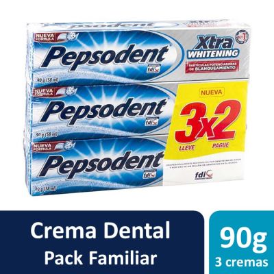 Pepsodent Pack Crema Dental Xtra Whitening 3x90 g
