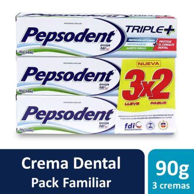 Pepsodent Pack Crema Dental Triple+ 3x90 g