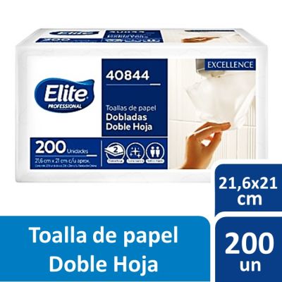 Elite Toalla Interfoliada Doble Hoja Tipo V 200 Un