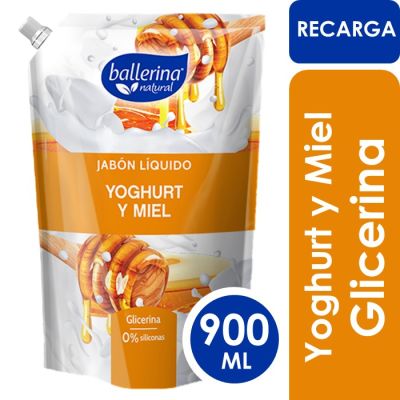 Ballerina Jabón Líquido de Glicerina Yoghurt y Miel Doypack 750 ml1