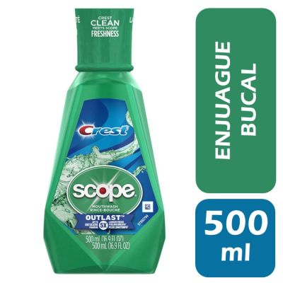 Crest Scope Enjuague Bucal Menta Fresca Verde 500 ml1