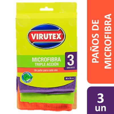 Virutex Pack Paños de Microfibra Triple Acción 3 Un1