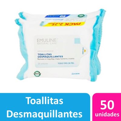 Emuline Toallitas Desmaquillantes Natural Care 50 Un1