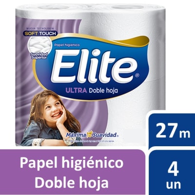 Elite Papel Higiénico Doble Hoja 27 Metros 4 Rollos1