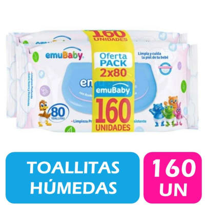 Emuwipes Toallitas Húmedas Premium Pack 160 Un