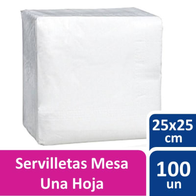 Servilletas Blanca Tipo Cóctel 100 Un1