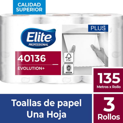 Etite Evolution Toalla de Papel Jumbo Hoja Simple 135 Metros 3 Rollos1