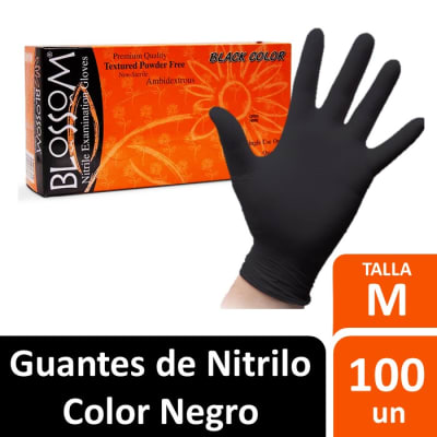 Blossom Guantes de Nitrilo Negro Talla M 100 Un1